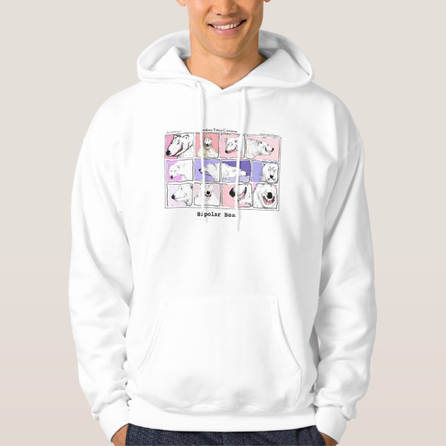 Bipolar Bear Funny Cartoon Hoodie von Rick London (Vorderseite)
