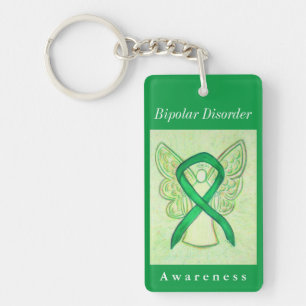 Bipolar Disorder Awareness Ribbon Engel Schlüssela Schlüsselanhänger