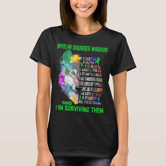 Bipolar Disorder Awareness Ribbon Support Gifts T-Shirt (Vorderseite)