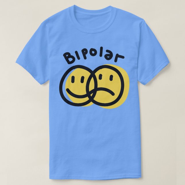 Bipolar Happy Sad Face Emoticon T-Shirt (Design vorne)