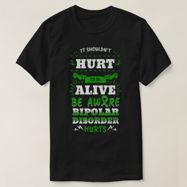 Bipolar Manie Psychische Erkrankung Angst Grüne Sc T-Shirt (Design vorne)