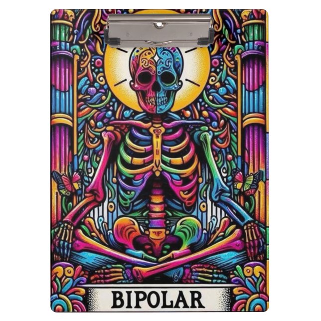 Bipolar Skeleton Tarot – Dark Gothic Tarot Card Klemmbrett (Vorderseite)