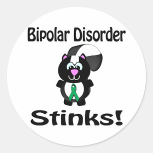 Bipolare Störung stinkt Skunk Awareness Design Runder Aufkleber