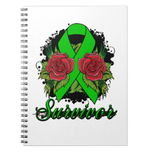 Bipolare Störung Survivor Rose Grunge Tattoo Notizblock