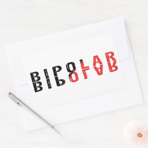 Bipolare Textgestaltung Rechteckiger Aufkleber