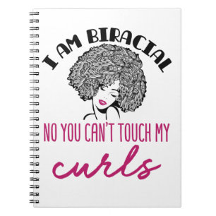 Biracial Mixed Girl Curls Funny Curl Frauen Notizblock