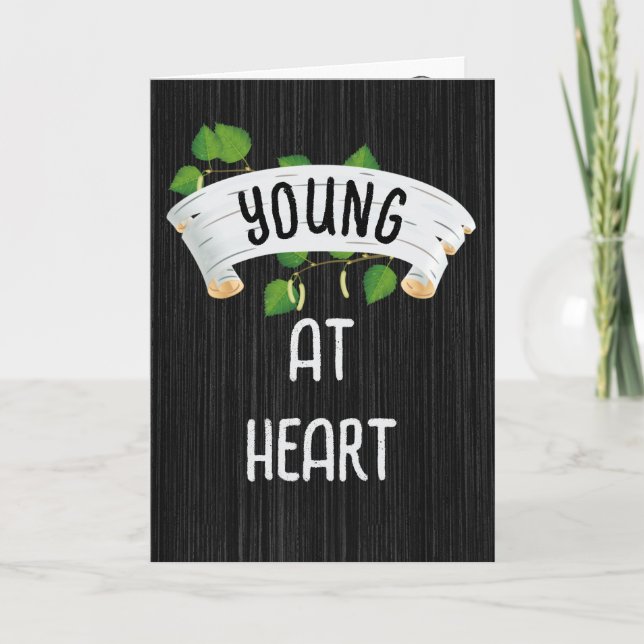 Birch Banner und Ivy Birthday Spaß Karte (Vorderseite)