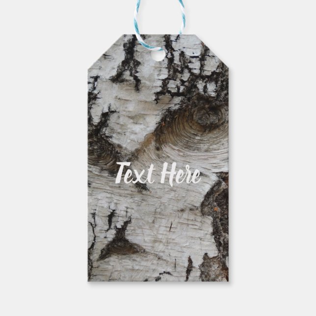 Birch Bark Foto Cutom Gift Tag Geschenkanhänger (Vorderseite)