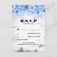 Birch Bark Rustic Country Wedding RSVP Cards