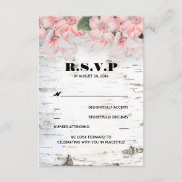 Birch Bark Rustic Country Wedding RSVP Cards Karte