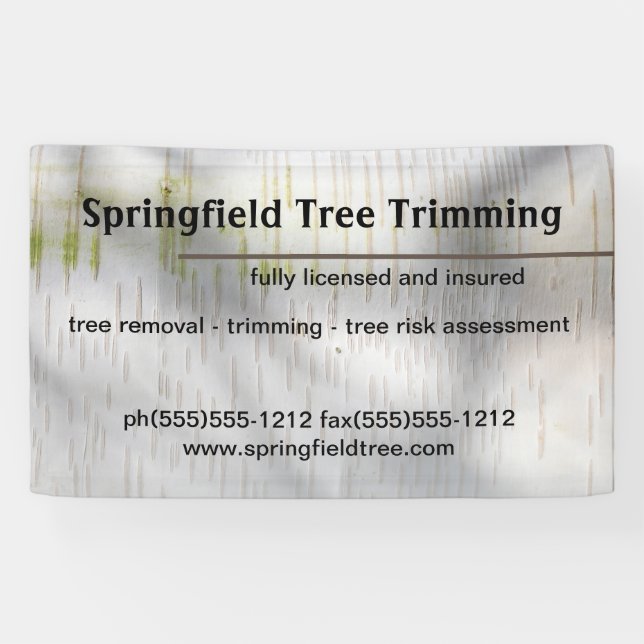 Birch Bark Rustic Nature Custom Business Banner (Horizontal)