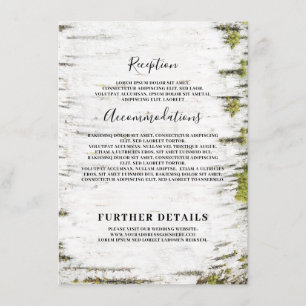 Birch Bark Rustic Wedding Information Guest Begleitkarte