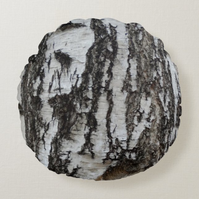 Birch Brushed Polyester Rundkissen 41 cm Rundes Kissen (Vorderseite)