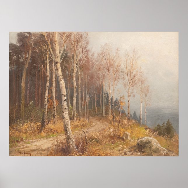 Birch Forest - Hugo Mühlig Poster (Vorne)