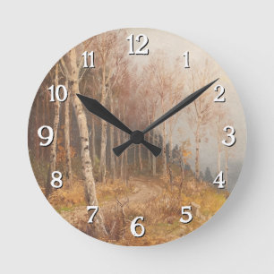 Birch Forest - Hugo Mühlig Runde Wanduhr