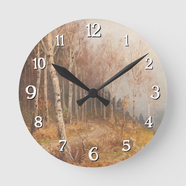 Birch Forest - Hugo Mühlig Runde Wanduhr (Vorderseite)