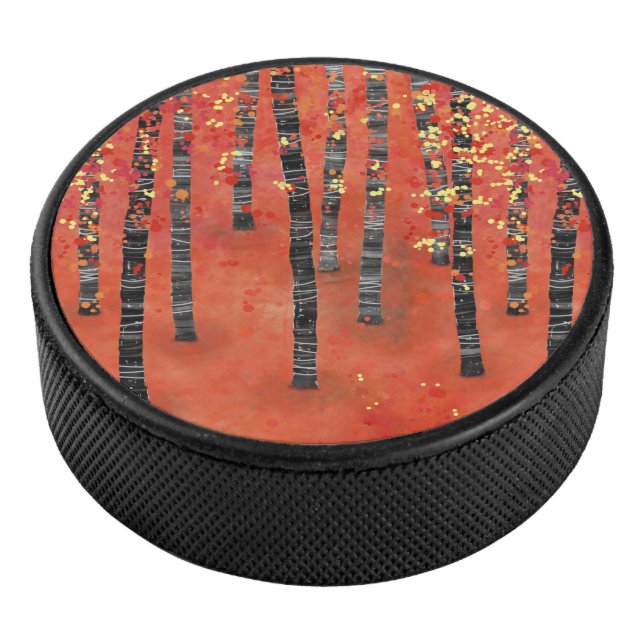 Birch Forest Landscape Eishockey Puck (3/4)