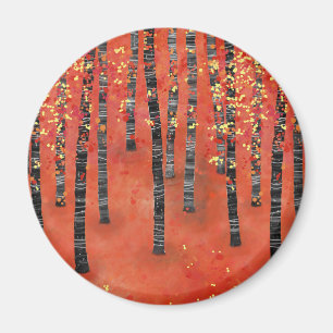 Birch Forest Red Magnet
