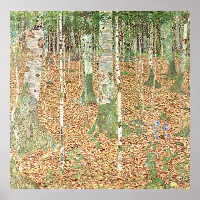 Birch Forest von Gustav Klimt Poster (Vorne)