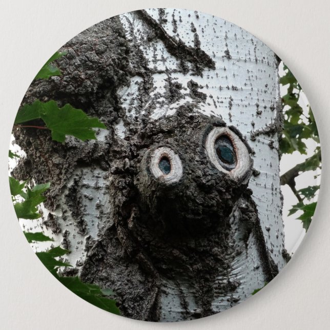 Birch Soul Tree Magic Face Fotografie Runde Abzeic Button (Vorderseite)