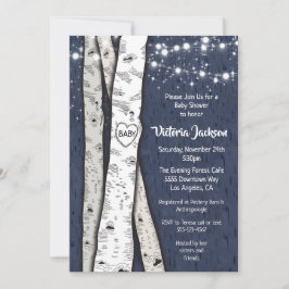 Birch Tree Abend Twinkle Lights Babydusche Einladung