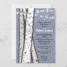 Birch Tree Abend Twinkle Lights Brautparty Einladung