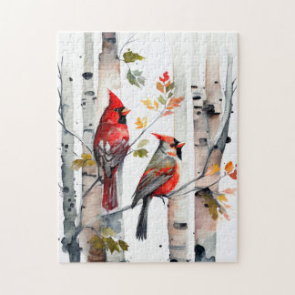 Birch Tree and Kardinals Puzzle