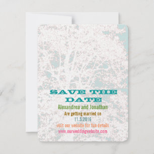 Birch Tree Aqua Playbill Schriftart Save the Date Einladung