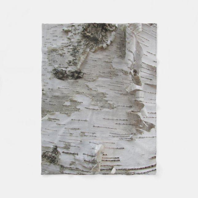 Birch Tree Bark Peeled Old Foto Fleecedecke (Vorderseite)