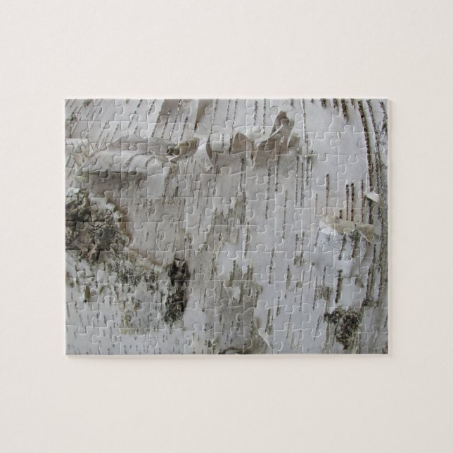 Birch Tree Bark Peeled Old Foto Puzzle (Horizontal)