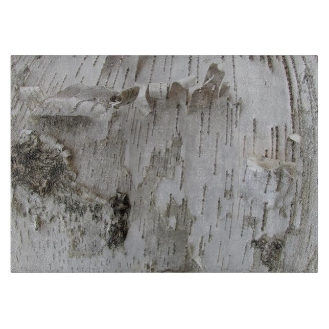 Birch Tree Bark Peeled Old Foto Schneidebrett (Vorderseite)