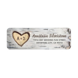 Birch Tree Bark Rustic Country Wedge Address