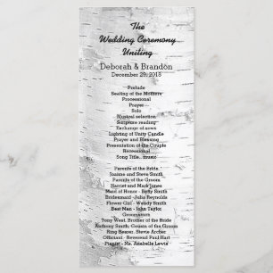 Birch Tree Black and White Tall Wedding Program Programm