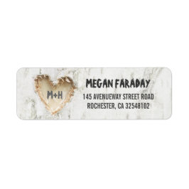 Birch Tree Carved Herz Rustikal