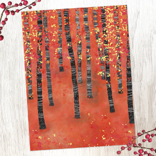 Birch Tree Forest Landschaft Postkarte