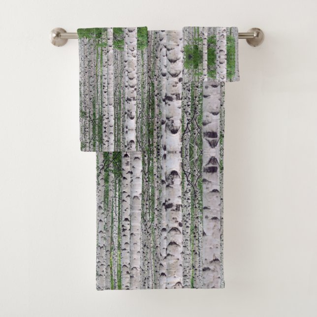 Birch Tree Forest Nature Badhandtuch Set (Insitu)