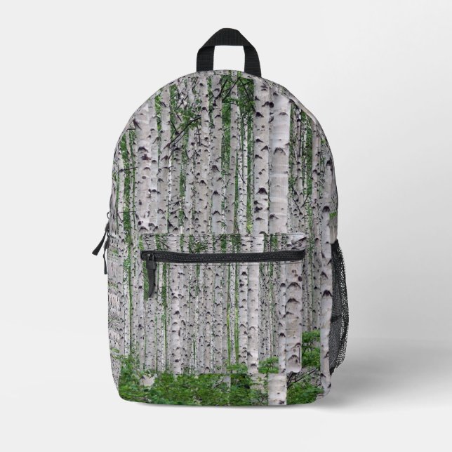 Birch Tree Forest Nature Bedruckter Rucksack (Vorderseite)
