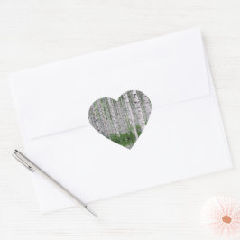 Birch Tree Forest Nature Herz-Aufkleber