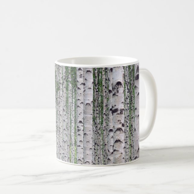 Birch Tree Forest Nature Kaffeetasse (VorderseiteRechts)