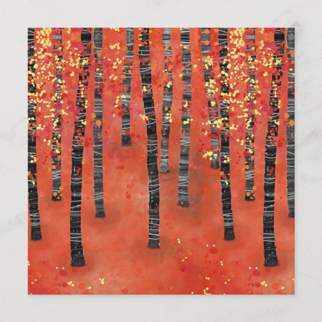 Birch Tree Forest Red Hinweiskarte (Vorderseite)