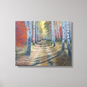 Birch Tree Lane Leinwanddruck