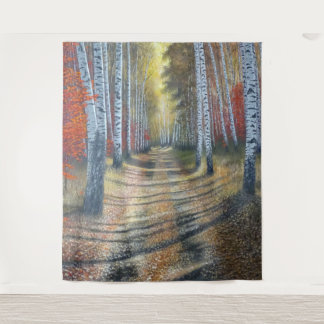 Birch Tree Lane Tapestry Wandteppich