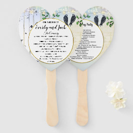 Birch Tree Love Bird Forest Boho Hochzeitsprogramm Fächer