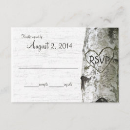 Birch Tree mit Carved Heart UAWG RSVP Karte