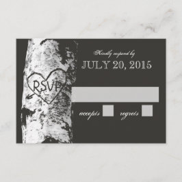Birch Tree mit Carved Heart UAWG RSVP Karte