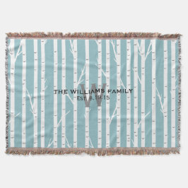 Birch Tree Mit Monogramm Throw Blanket Decke