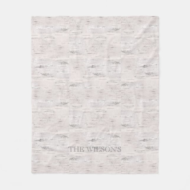 Birch Tree Natural NAME Outdoor Nuetrals Gray Fleecedecke (Vorderseite)
