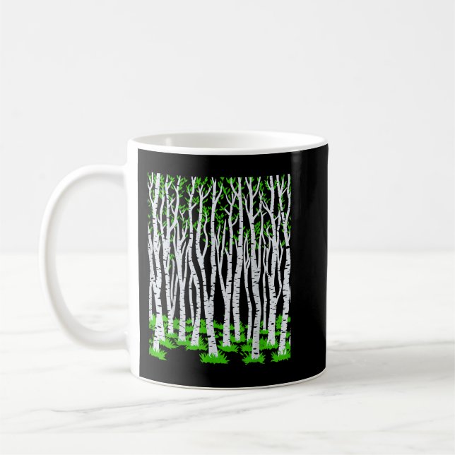 Birch Tree Pattern Forest Nature Trees Outdoor Hi Kaffeetasse (Links)