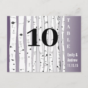 Birch Tree Playbill Schriftartes Wedding Tischnumm Postkarte