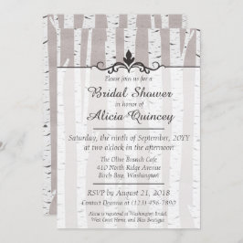 Birch Tree Rustic Nature Bridal Dusche Einladung